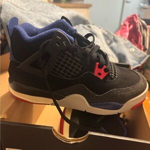 Jordan Black and Blue Sneakers with Red Highlights